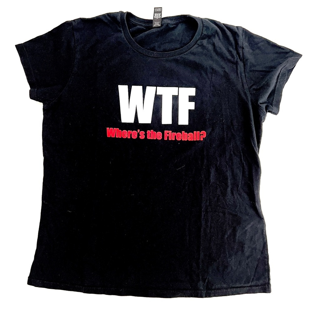 NEW! Black fireball WTF  T-Shirt Size L